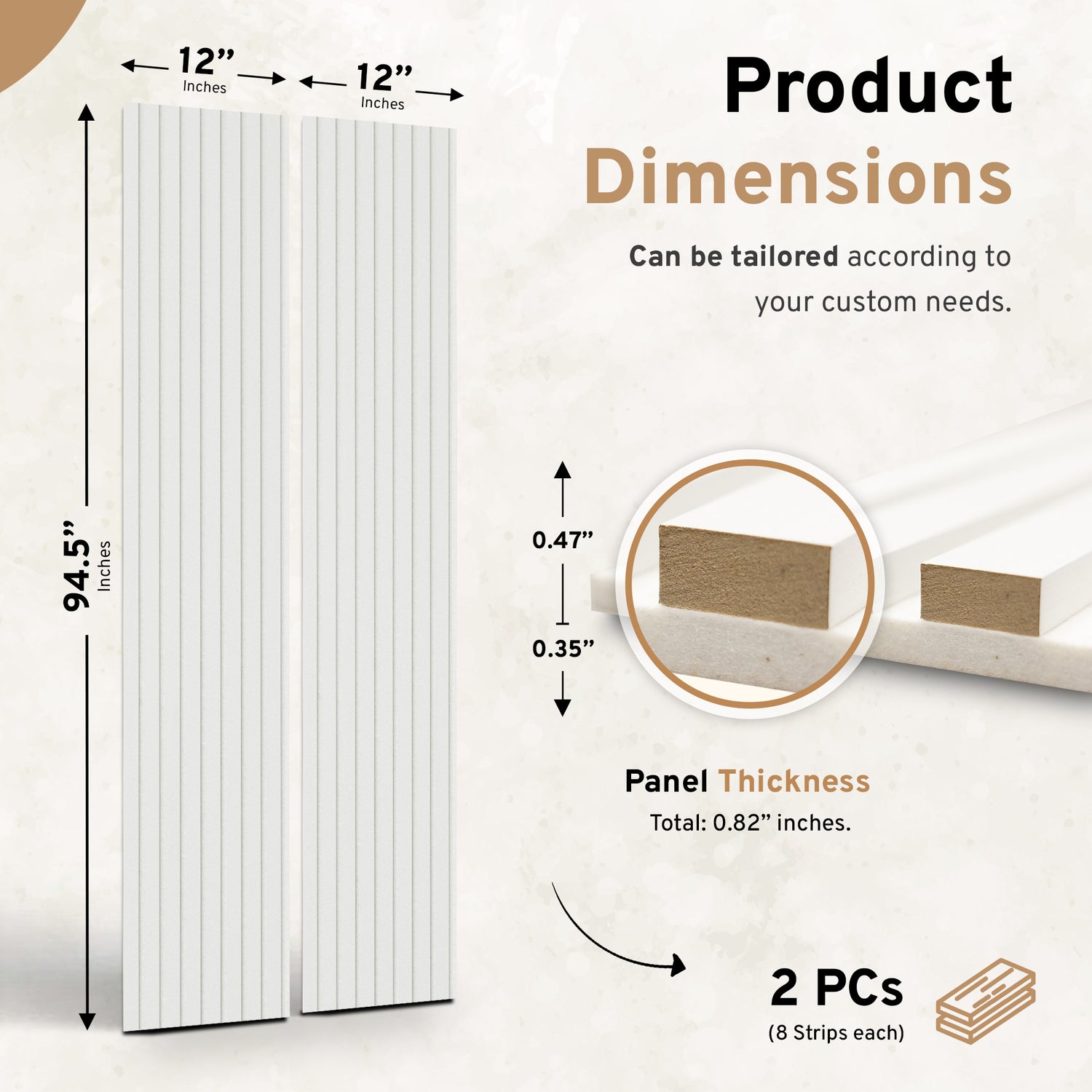 2-Pack Acoustic Wood Wall Panels