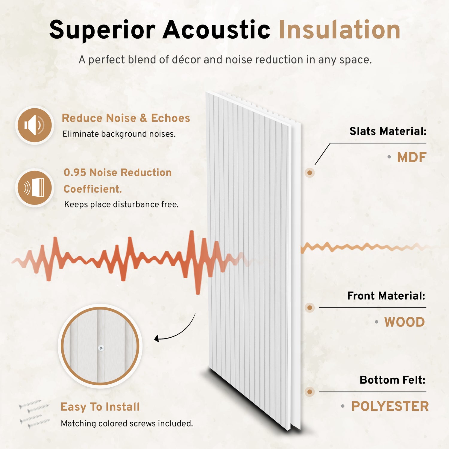 2-Pack Acoustic Wood Wall Panels