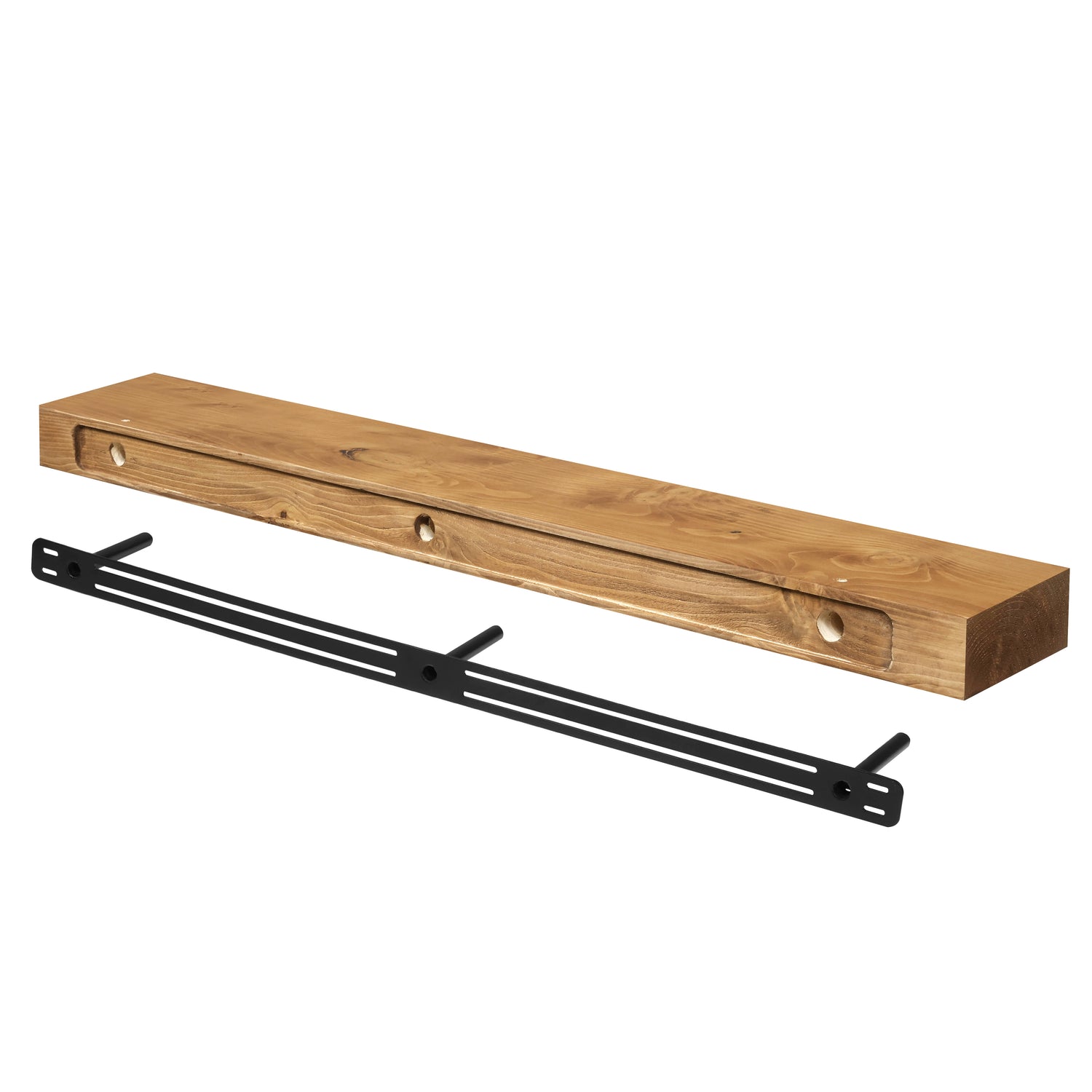 Modern Smooth Timber Fireplace Mantel