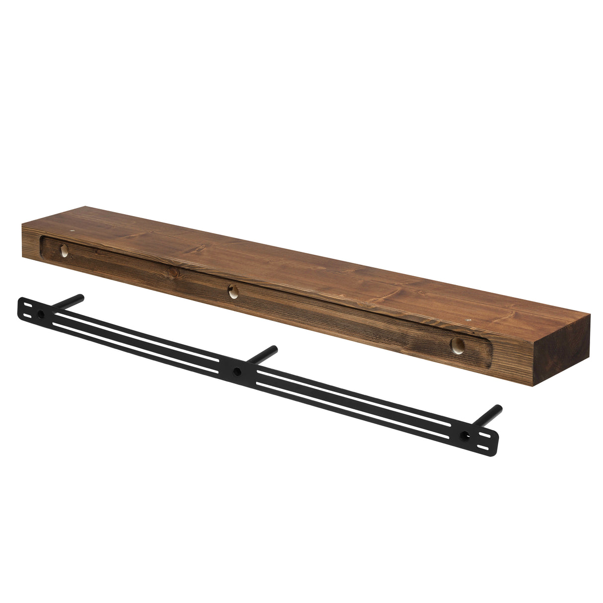 Modern Smooth Timber Fireplace Mantel