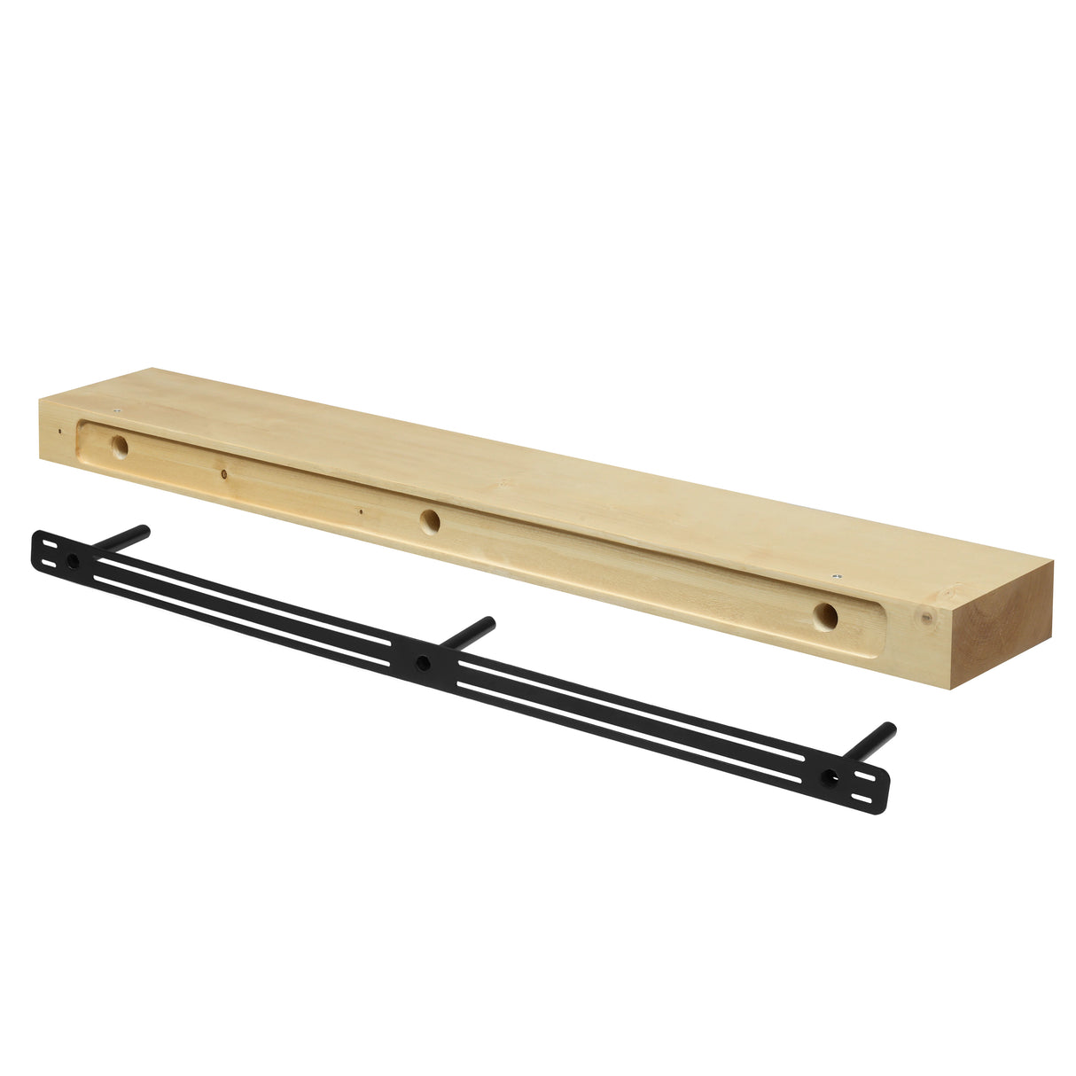 Modern Smooth Timber Fireplace Mantel
