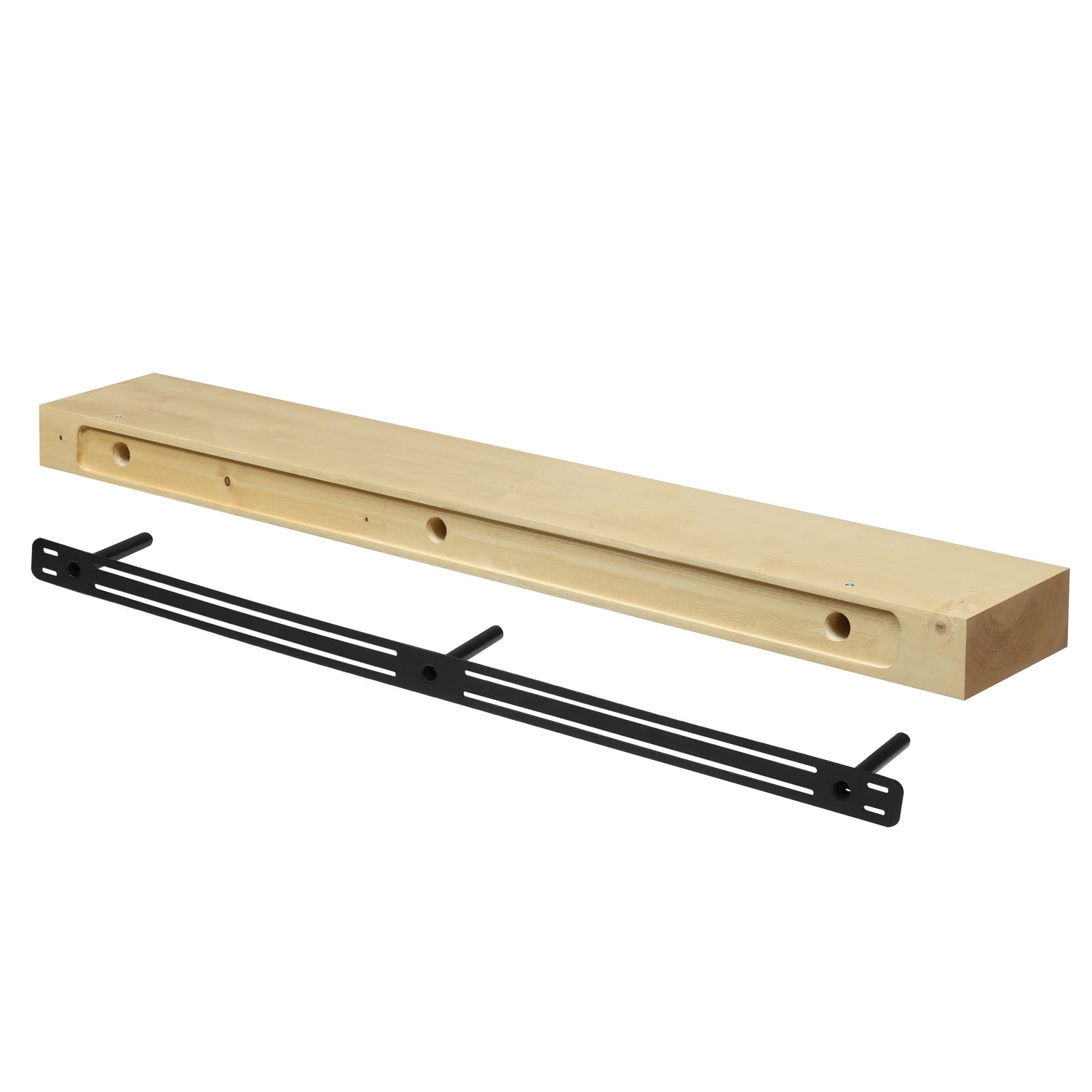 Modern Smooth Timber Fireplace Mantel