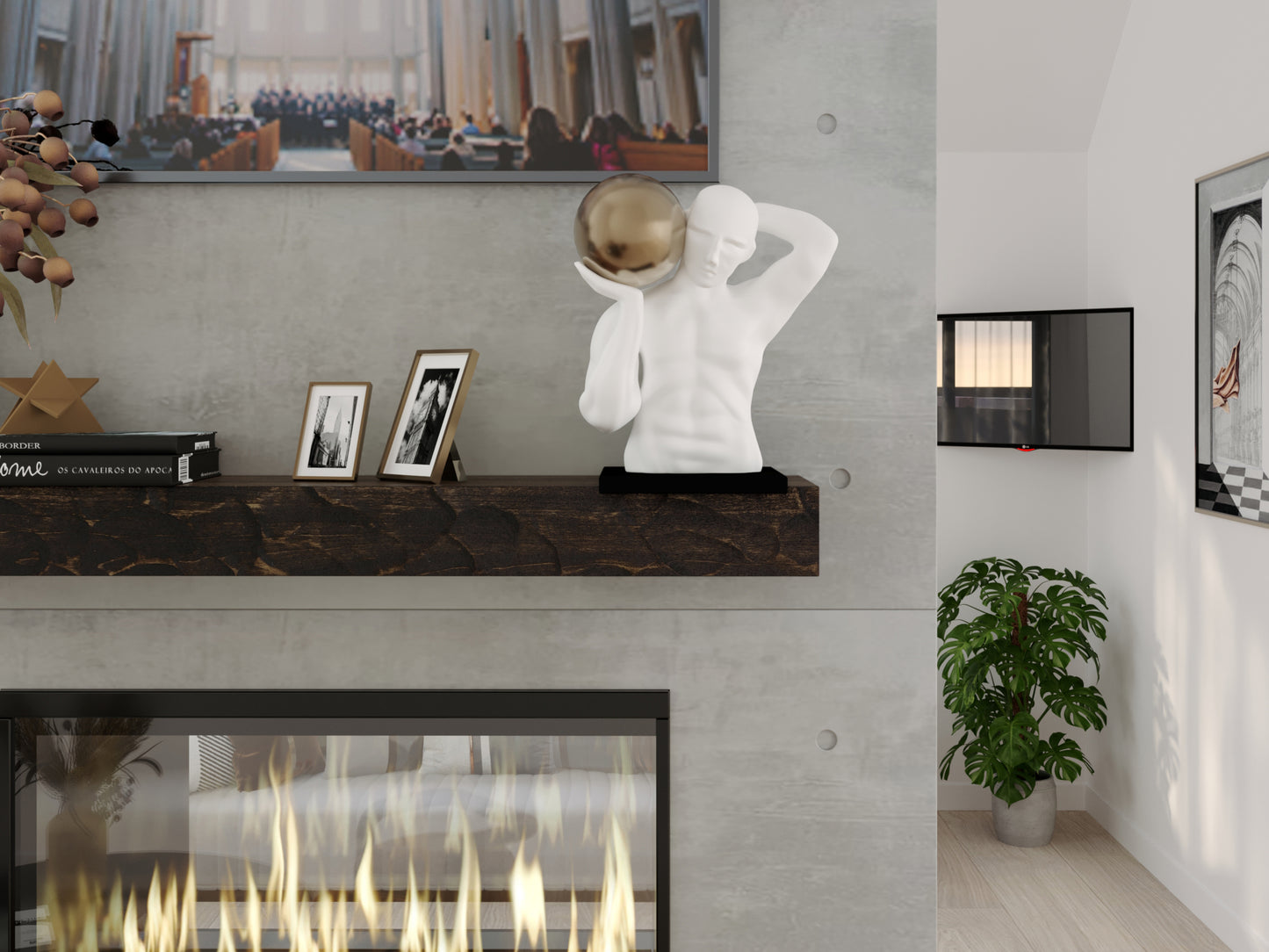 Rough Hewn Fireplace Mantel