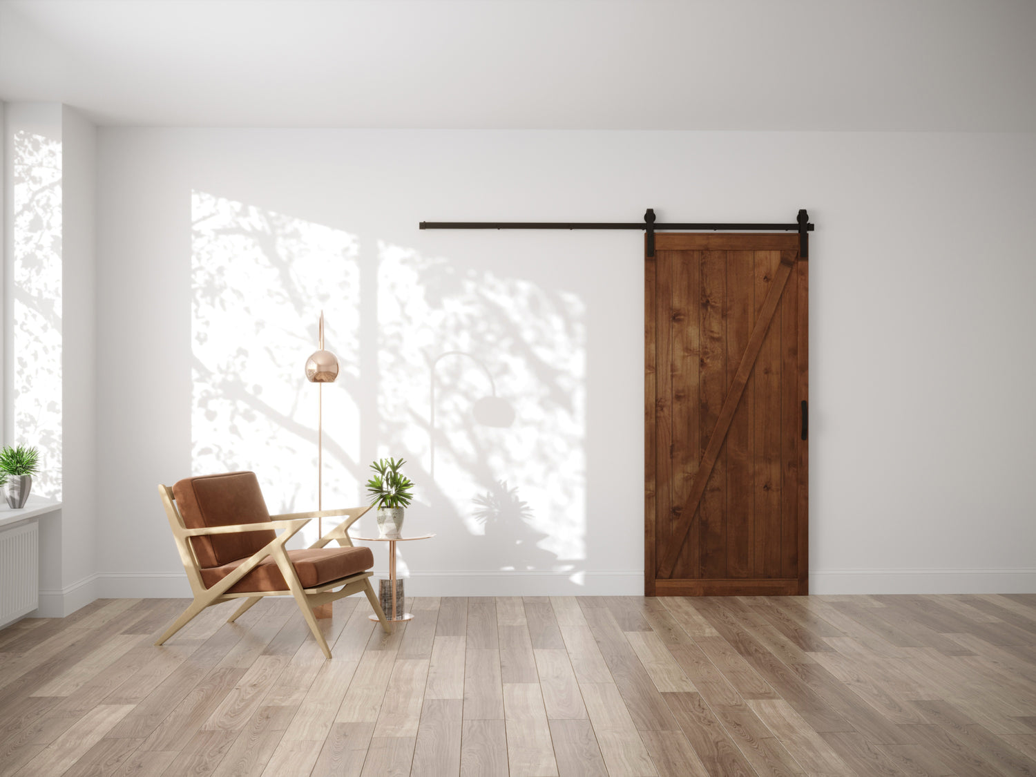 Walnut Classic Z Sliding Barn Door