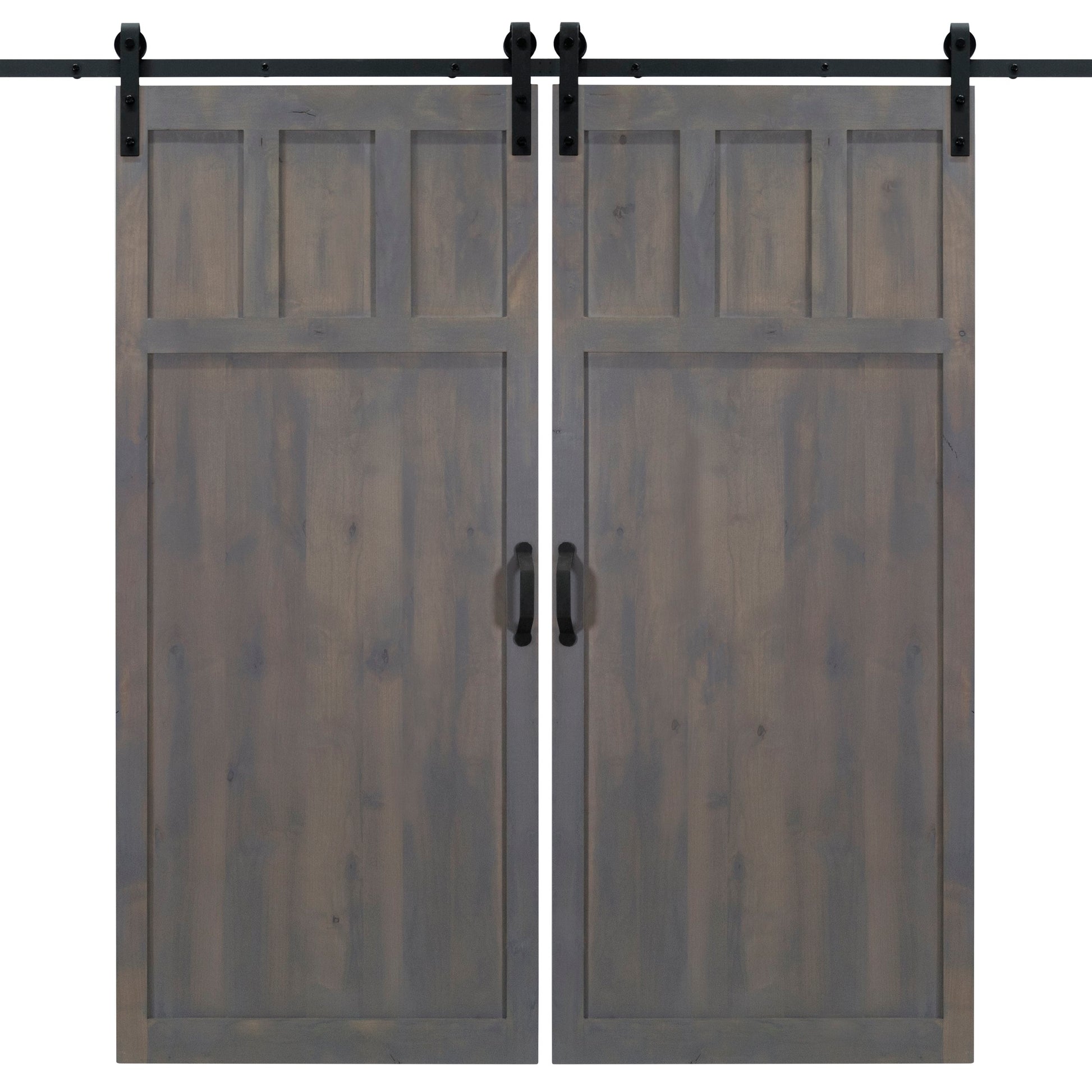 Double Ash Gray Craftsman Sliding Barn Door