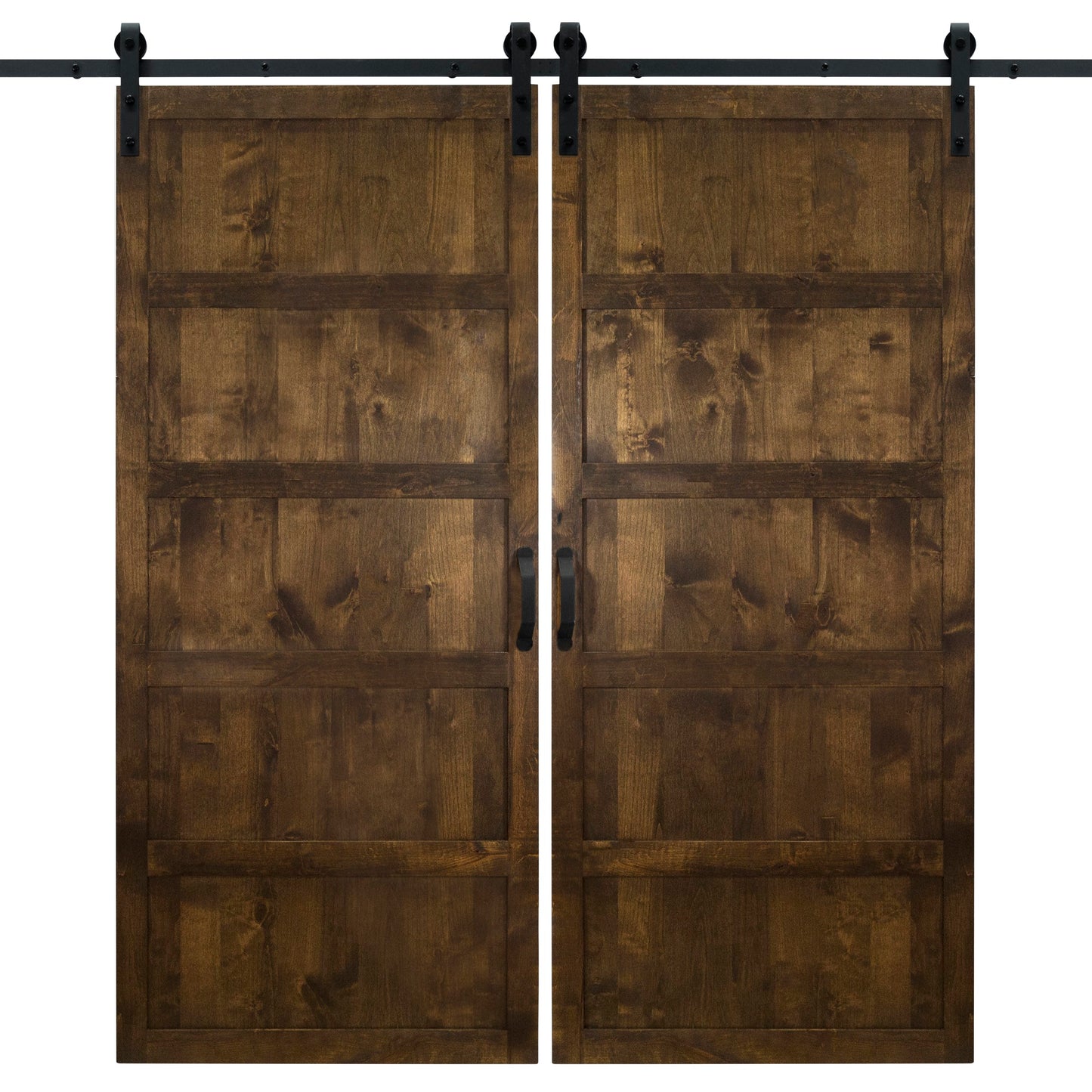 Double Sliding Dark Chocolate Barn Door