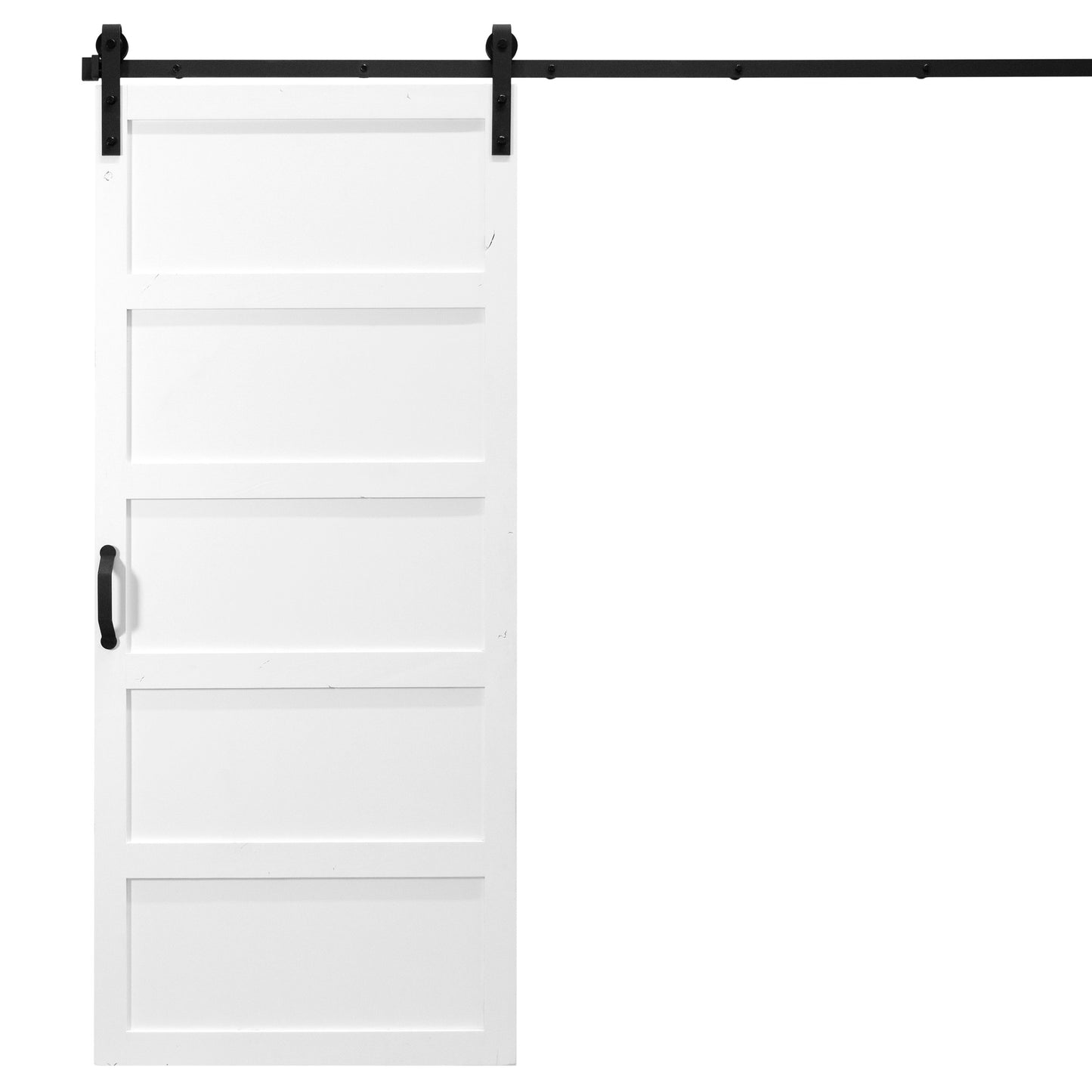 White 5 Panel Sliding Barn Door