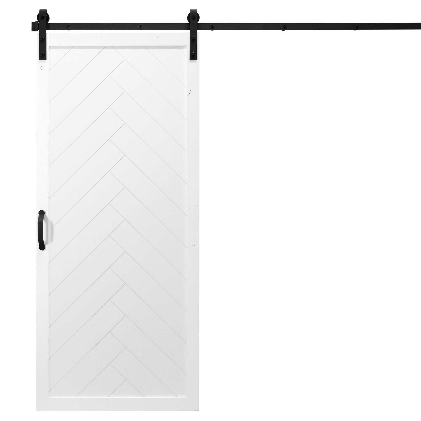 White Herringbone Sliding Barn Door