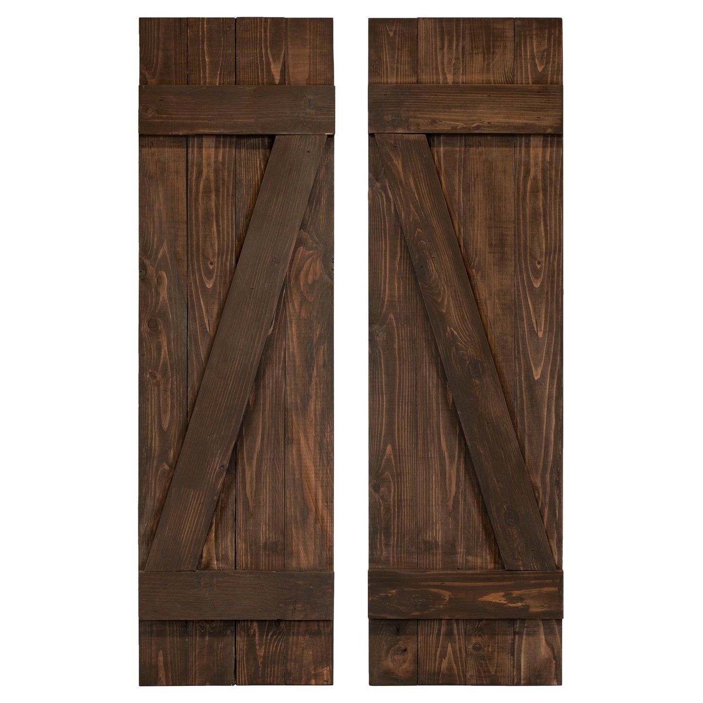 Coffee Brown Z Wood Shutters