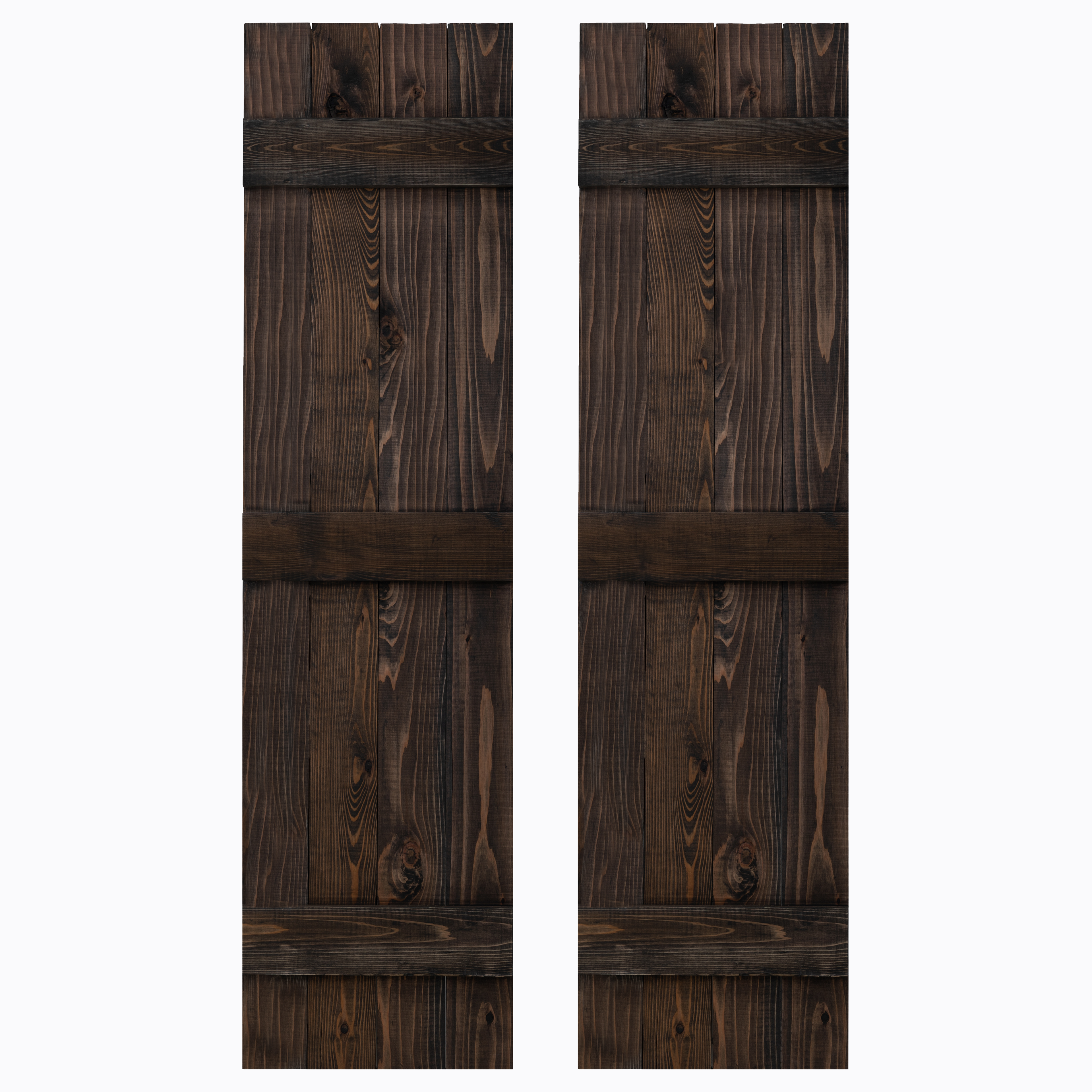 Exterior wood shutters painted