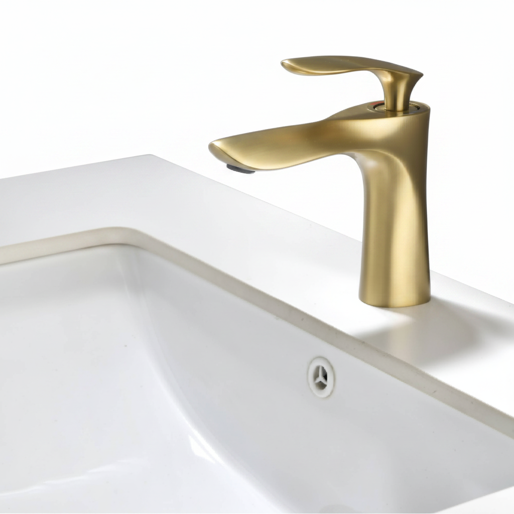 Single hole bathroom sink faucet