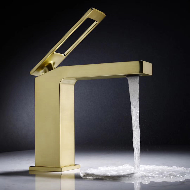 Brushed gold bathroom faucet