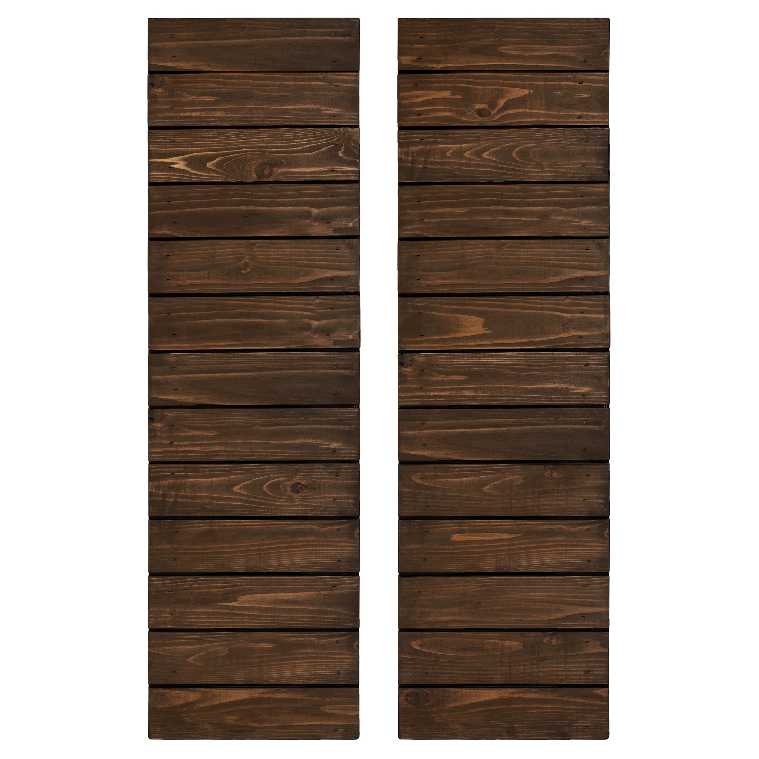 Exterior wood shutters on a house