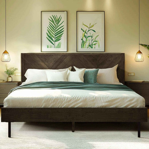 Alander Solid Wood Bed Frame - front view