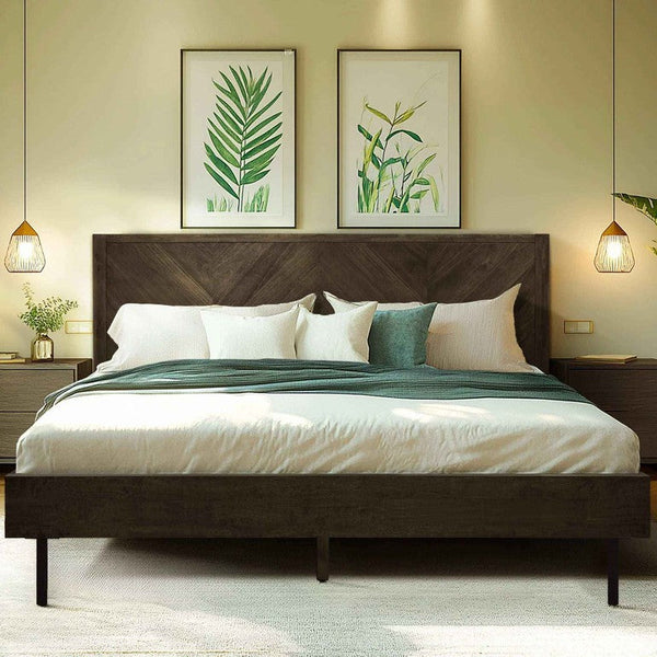 Alander Solid Wood Bed Frame - front view