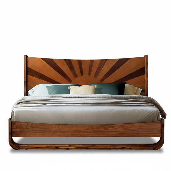 Sunset Solid Wood Bed Frame With Headboard