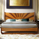 Sunset Solid Wood Bed Frame With Headboard - front view
