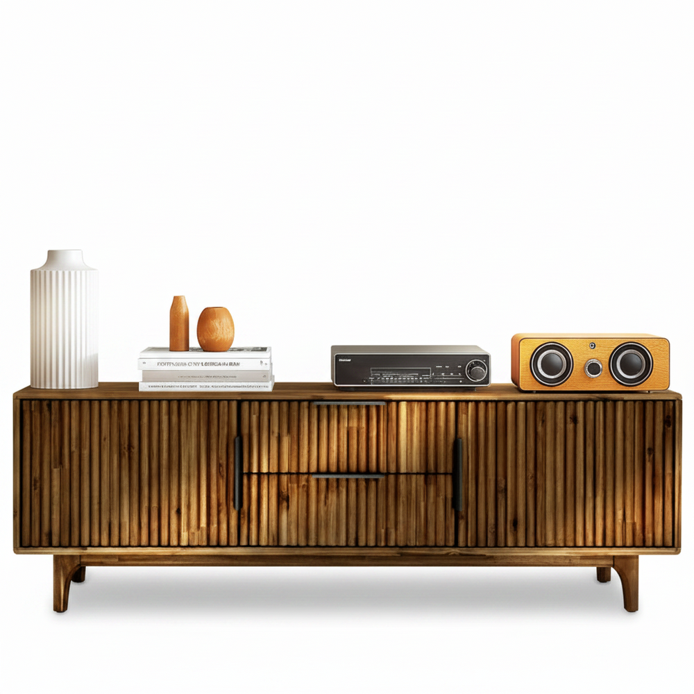 Bosk Wood Fluted TV Stand