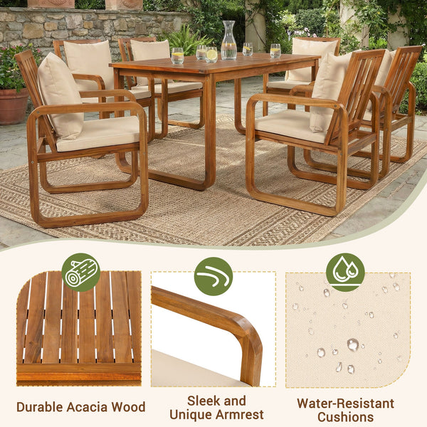 7 Pieces Patio Dining Set Outdoor Dining Table and Chairs - lifestyle photo