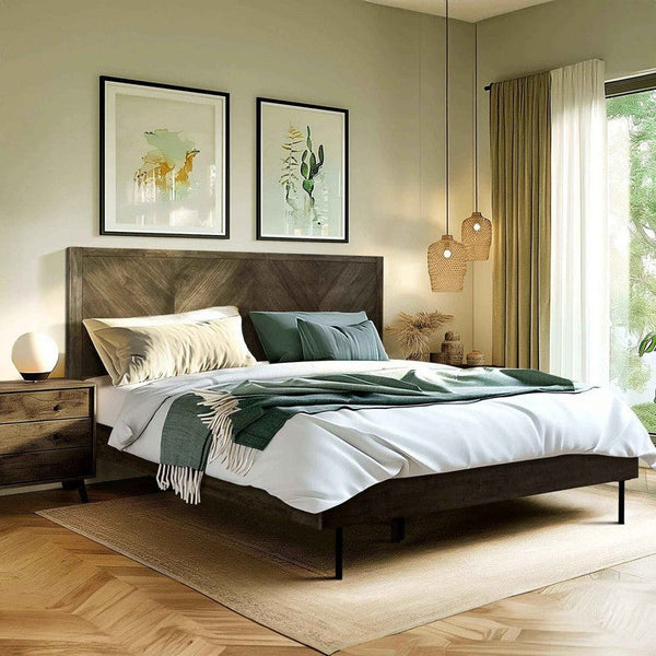Alander Solid Wood Bed Frame - side view