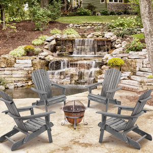 Classic Gray Cedar Wood Lounge Patio Chair Set of 2 - dimensions