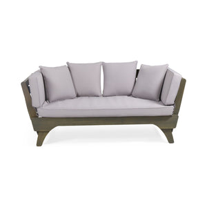 Outdoor Acacia Wood Expandable Daybed With Cushions - close-up