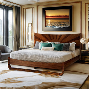 Sunset Solid Wood Bed Frame With Headboard - view 13
