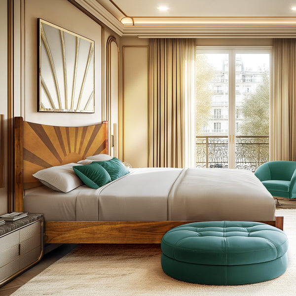 Sunset Solid Wood Bed Frame With Headboard - close-up