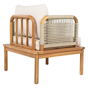 Outdoor 5-Piece Acacia Wood and Rope Patio Sofa Set - view 12