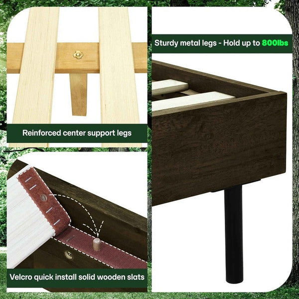 Alander Solid Wood Bed Frame - in use