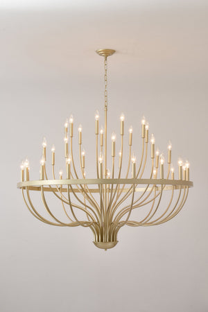36-Light Gold Industrial Iron Candle Chandelier - view 18