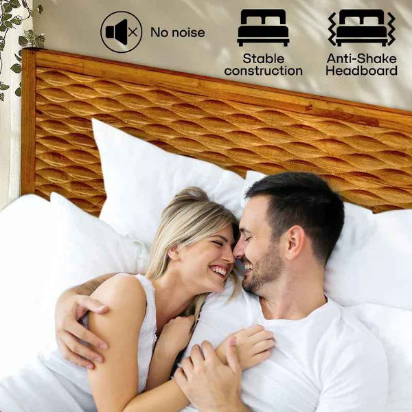 Elara Solid Wood Bed Frame - in use