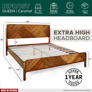 Bifrost Solid Wood Bed Frame With Headboard - lifestyle photo