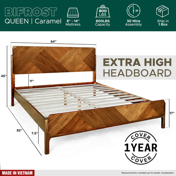 Bifrost Solid Wood Bed Frame With Headboard - lifestyle photo