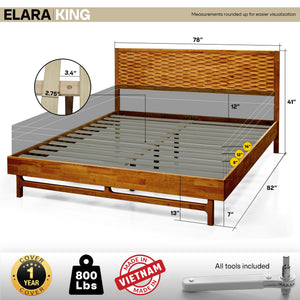Elara Solid Wood Bed Frame - view 12