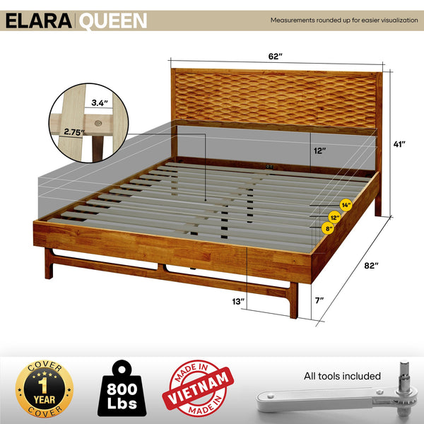 Elara Solid Wood Bed Frame - view 13