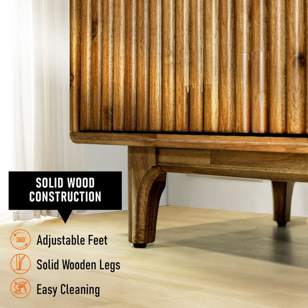 Bosk Wood Fluted TV Stand - in use