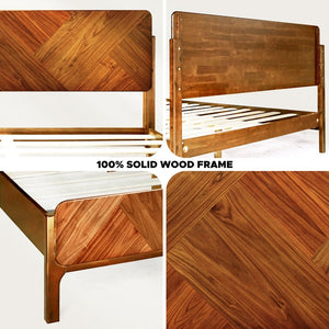 Bifrost Solid Wood Bed Frame With Headboard - close-up