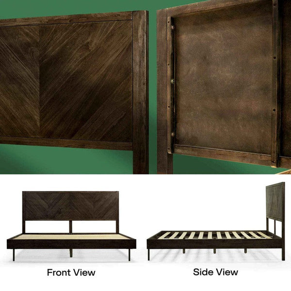 Alander Solid Wood Bed Frame - close-up