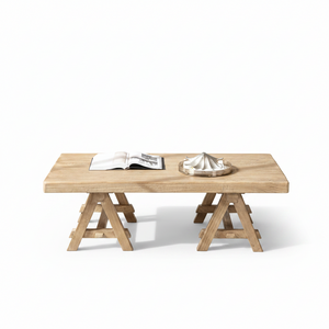 Hawthorne 48' Solid Reclaimed Elm Rectangular Trestle Coffee Table