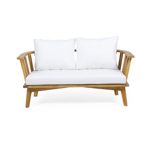 4-Pieces Acacia Wood Patio Furniture Set with Cushions - view 11