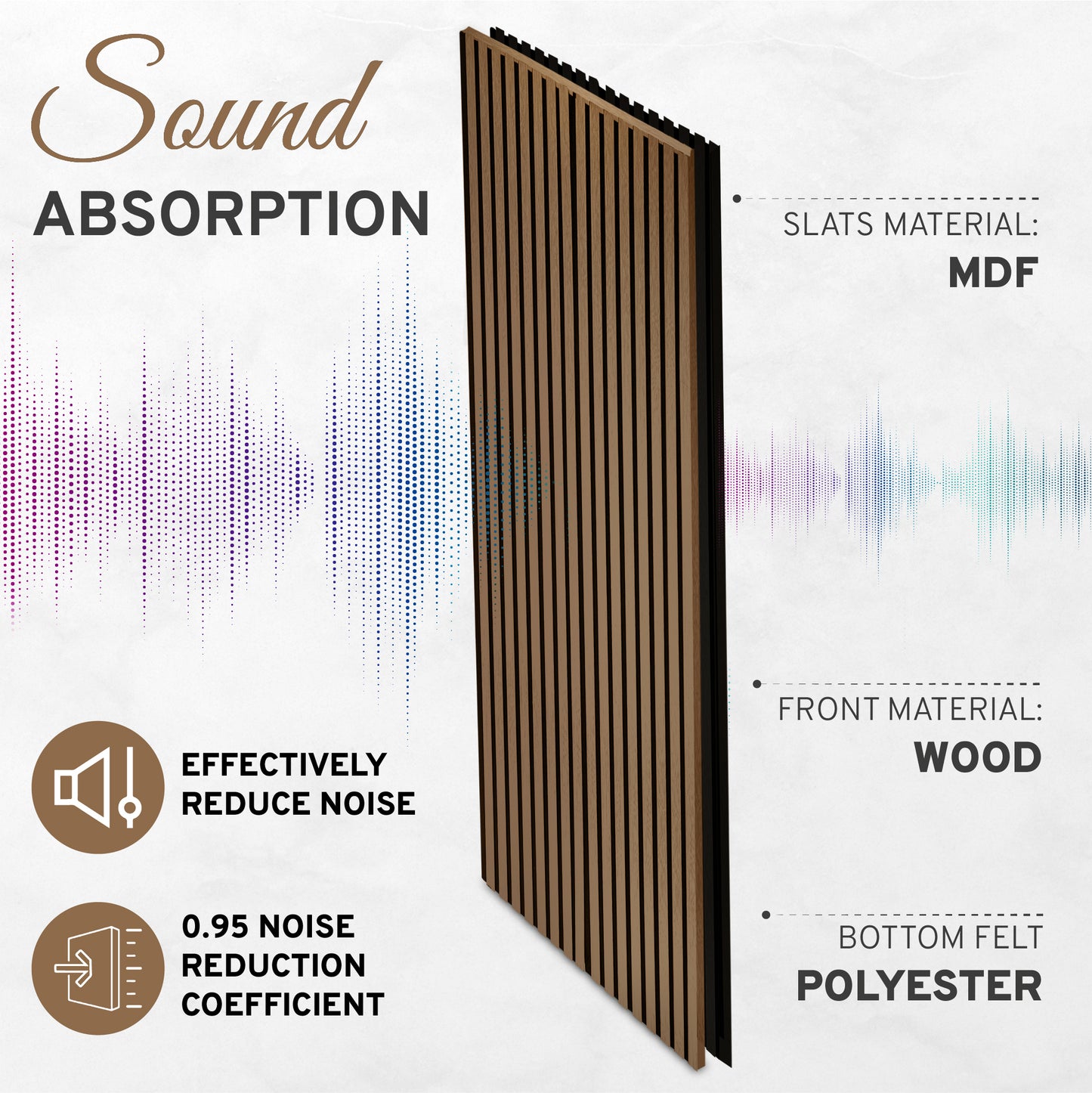 sound absorption of smoky oak wood wall panels
