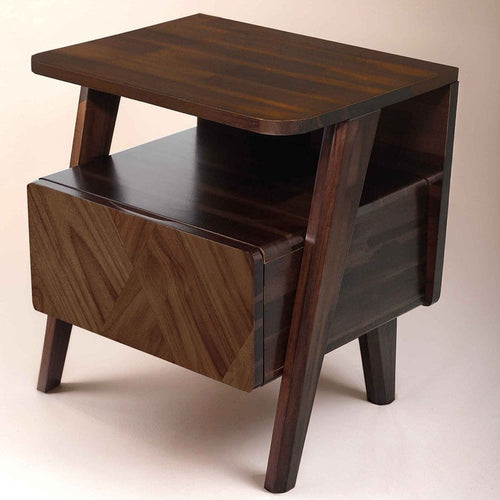 Rum Handcrafted Solid Wood Nightstand - view 11