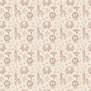 Sloe wallpaper in Blush, blush and taupe giraffes, lions and elephants on a cream ground