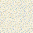 Marguerite wallpaper in Cornflower, blue and yellow painted flowers on a butter cream ground