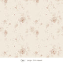 Ashwell wallpaper in Oat, large 24 in repeat, soft dusty pink watercolor roses and leaves on an oat ground
