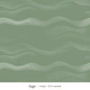 Lyme wallpaper in Sage, large 24 in repeat, soft tonal waves on a sage green ground