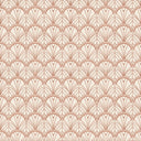 Tabitha wallpaper in Copper, copper Art Deco fans on cream