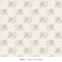 Tamsin wallpaper in Dove, large 24 in repeat, soft grey trailing flowers on ivory
