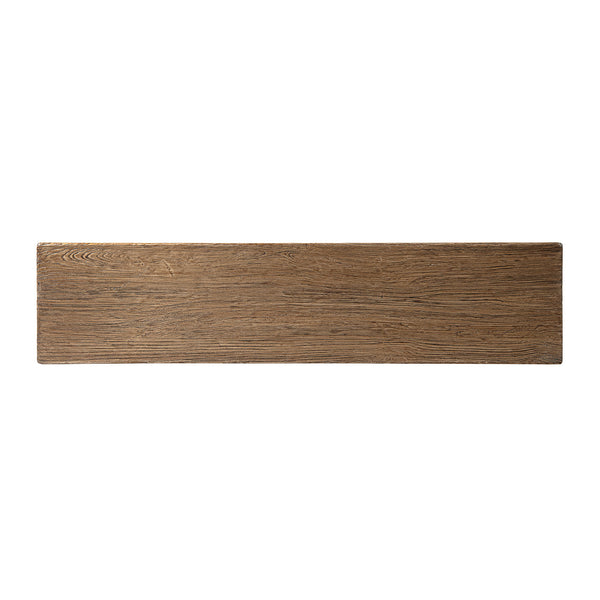 Hawthorne 60'' Solid Reclaimed Elm Trestle Console Table, Heritage Medium-Dark Brown - in use